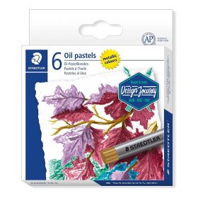 Creioane metalizate pastel ulei STAEDTLER 2420M, 6 culori/cutie